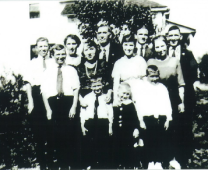 The Harburn clan in 1925 in Flint, MI: Grandpa (back row, 2nd from right)
